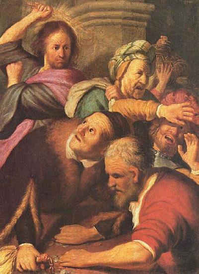 REMBRANDT Harmenszoon van Rijn Christ driving the money-changers from the Temple.